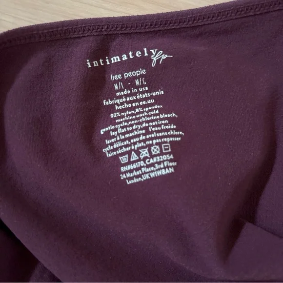 Free People Intimately Sleeveless Seamless Maroon Backless Top M/L Boho Stretch - Picture 7 of 9